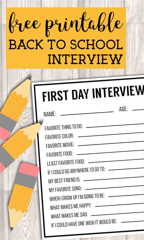 All About Me Printables Interview Template About Me Free Printable