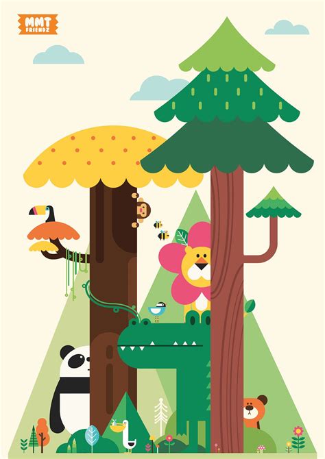 MMT Friendz on Behance | Zoo poster design, School wall art, Graphic design fun