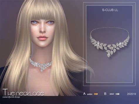 Leaf Diamond Necklace 202019 By S Club Ll At Tsr Sims 4 Updates