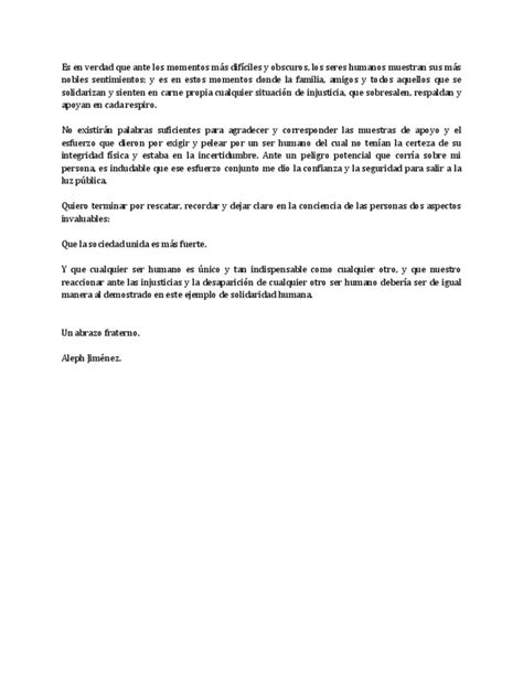 Carta De Agradecimiento