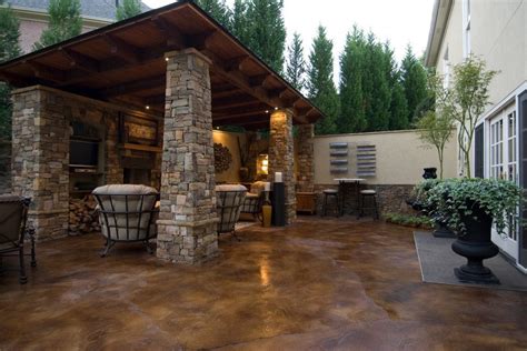 Stained Concrete Patio For A Traditional Patio With A Patio And Outside