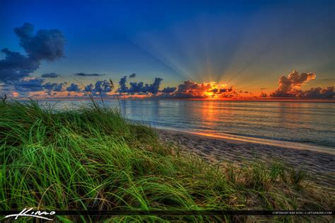 Sunrise At Palm Beach Shores Singer Island Beach With Sun Rays Royal