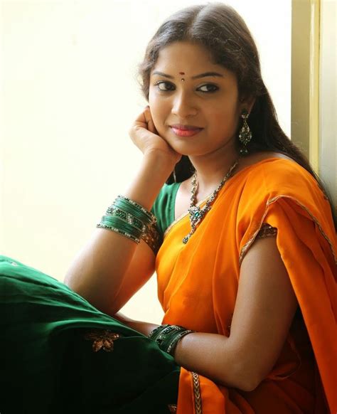 Sexy Sri Priyanka Hot Spicy Stills In Orange Half Saree Actressfoto