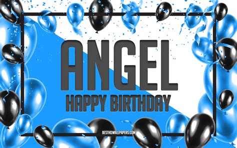 Download Wallpapers Happy Birthday Angel Birthday Balloons Background