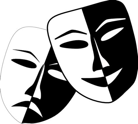 Theatre Drama Mask Play Clip Art Theatre Masks Png Download 600543
