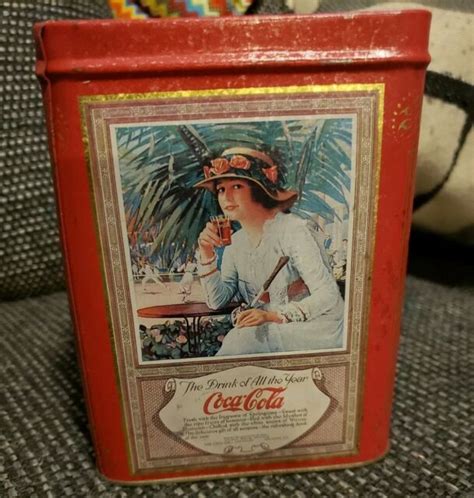 Vintage Coca Cola Tin Canister Box Beautiful Women Ladies Collectible