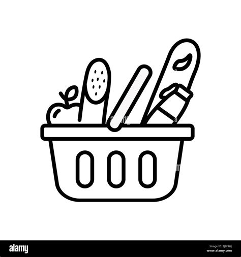 Grocery Shopping Baskets Vector Icon Stock Vector Image And Art Alamy