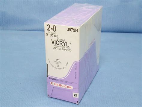 Ethicon J979h Vicryl Suture 2 0 36 Ctx Taper Needle Da Medical