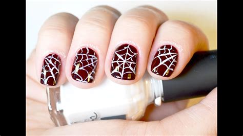 Spider Web Nail Art For Halloween Youtube