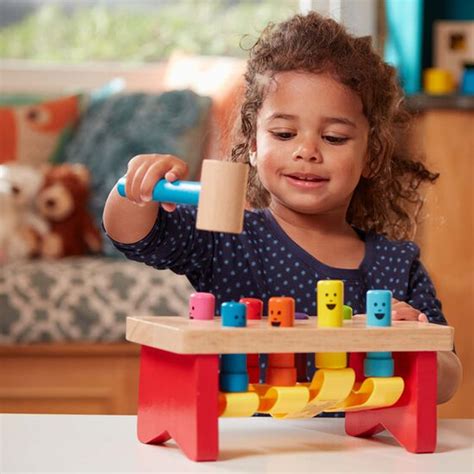 Melissa And Doug Deluxe Wooden Non Removable Pound A Peg Shop Online
