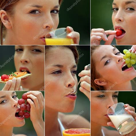 Woman Eating Healthy Foods — Stock Photo © Photography33 7377672