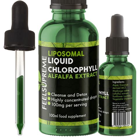 Liquid Chlorophyll Drops For Water Organic Supplement Concentrate 100 Natural Energy Booster