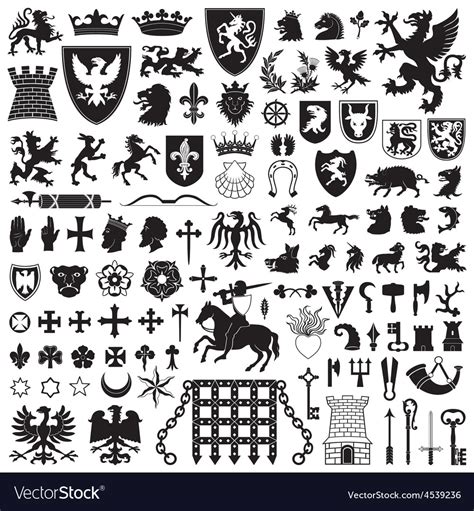Heraldic Symbols And Elements Royalty Free Vector Image