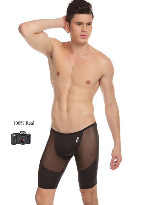 2016 New Arrival M L Xl Man Ice Silk And Mesh Sexy Middle Knee Length Intimate Cloth Underwear