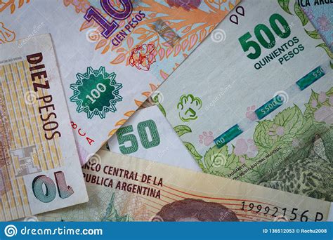 Argentine Money Pesos Stock Image Image Of South Argentina 136512053