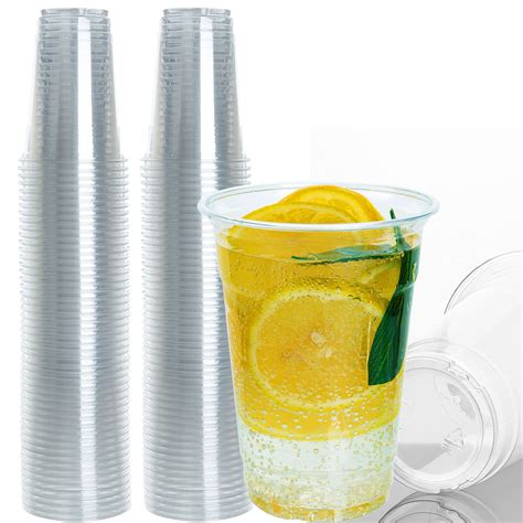 Buy Clear Plastic Cups 16 Oz 100 Count Disposable Plastic Cups Plastic Party Cups Smoothie