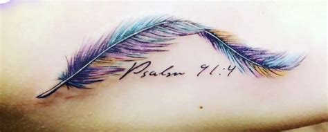 Watercolor Feather Tattoo From Iron Lotus Cedar Rapids Psalm 914 Route