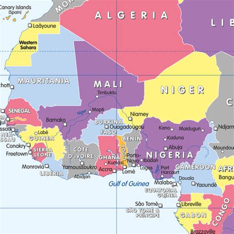Colour Blind Friendly Political World Map Decor Large