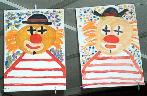 Malvorlagen clowns, fasching, zirkus und karneval kostenlos ausdrucken. Clowns - Malerei mit Deckfarben | Kunst grundschule ...