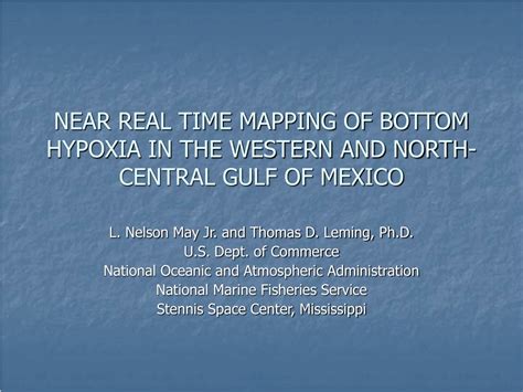Ppt Near Real Time Mapping Of Bottom Hypoxia In The Western And North