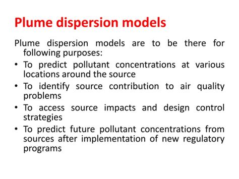 Plume Rise And Dispersion Models Ppt