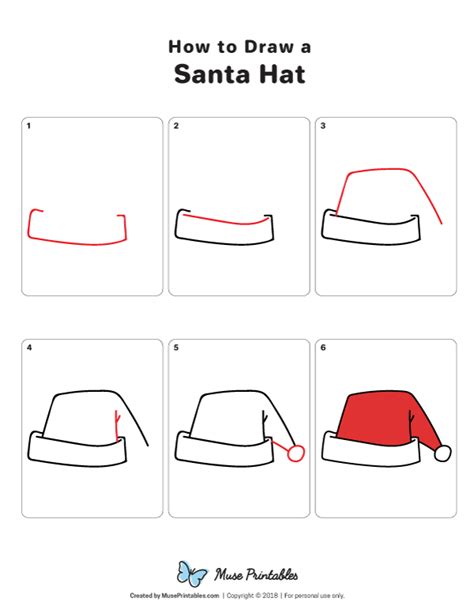 Learn How To Draw A Santa Hat Step By Step Download A Printable