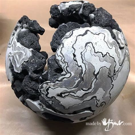 Rock and Concrete Orbs - 2 - Made By Barb - how to finish and plant