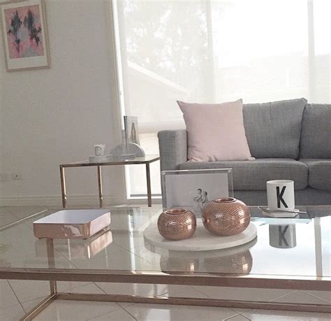Blush and mustard colour scheme. Blush / Copper / Grey | Copper living room, Gold living room, Living room grey