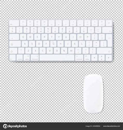 Computer Keyboard Mouse Isolated Transparent Background Vector