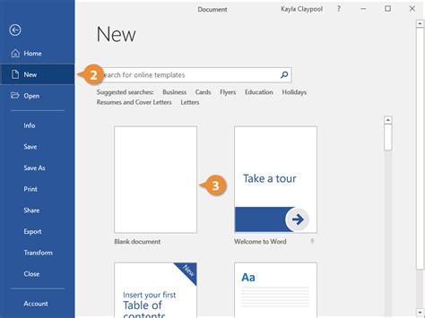 Creating A New Document In Ms Word