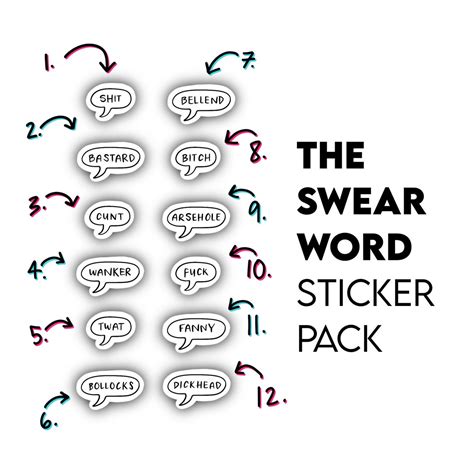 Swear Word Meme Sticker Pack Waterproof Glossy Word Insult Etsy