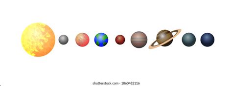 Vector Illustration Solar System Planetssigned Names Stock Vector
