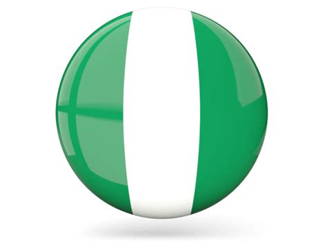 Glossy Round Icon Illustration Of Flag Of Nigeria