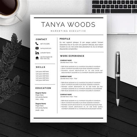 Professional Resume Template Cv Template Cover Letter For Ms Word Iwork Instant