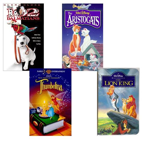 Buy 4 Pack Walt Disney And Warner Bros Vhs Animated Classics Vhs Tape