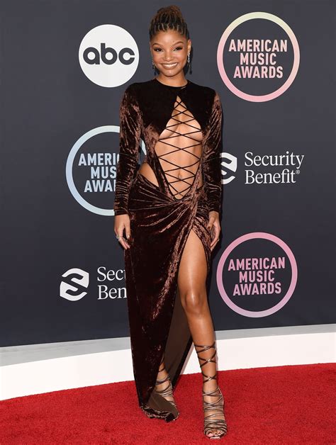 Halle Bailey Flaunts Boobs In Cutout Dress And Jaxie Strappy Sandals