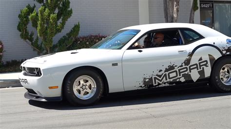 Dodge Challenger With Viper V10 All Motor Dragster Being Driven On The