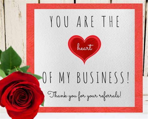 Printable Business Referral Thank You Tag Download Client Etsy