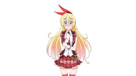 Anime eyes cute tumblr vaporwave kawaii eyes transparent. blonde hair blue eyes blush kirisaki chitoge long hair na-na-ka navel nisekoi ribbons skirt ...