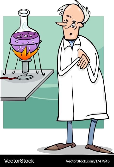 Scientist In Laboratory Cartoon Royalty Free Vector Image