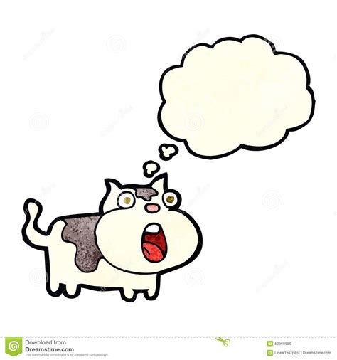 Cartoon Shocked Cat With Thought Bubble Stock Illustration