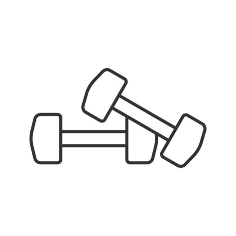 Dumbbells Linear Icon Thin Line Illustration Fitness Equipment