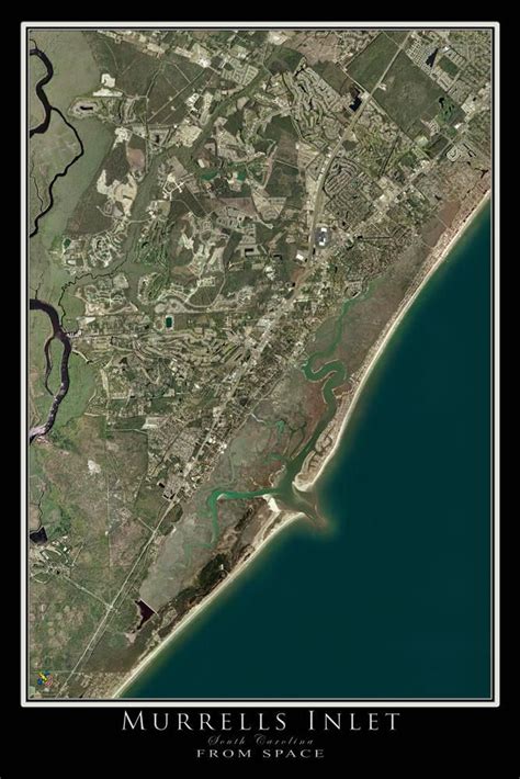 The Murrells Inlet South Carolina Satellite Poster Map Map Poster