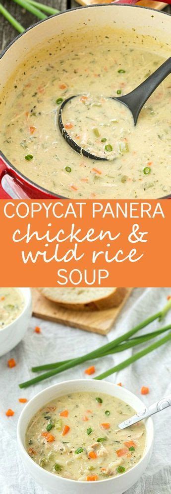 In a large stock pot over medium heat, combine chicken and broth. Copycat Panera Chicken and Wild Rice Soup | Recipe | Food ...