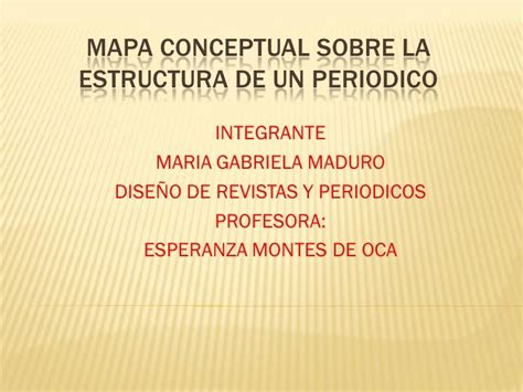 Mapa Conceptual Sobre La Estructura De Un Periodico Maria Gabriela Ma