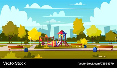 Background Cartoon Playground In Park Royalty Free Vector
