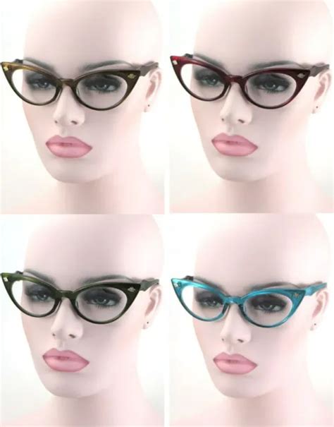 50s Retro Vintage Sexy Cat Eye Red Clear Gradient Frame Eyeglasses Glasses 2499 Picclick