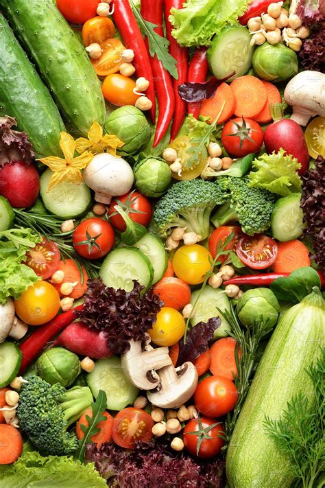Fresh Vegetables Featuring Vegetable Food And Eating High Quality