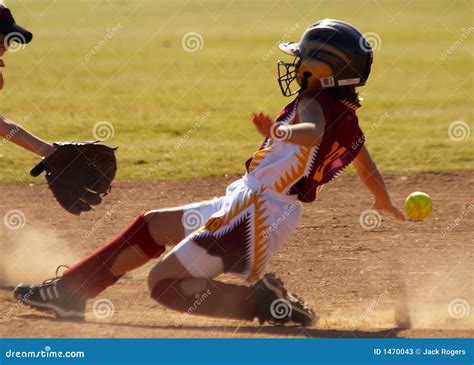 Softball Player Sliding Stock Photos Image 1470043