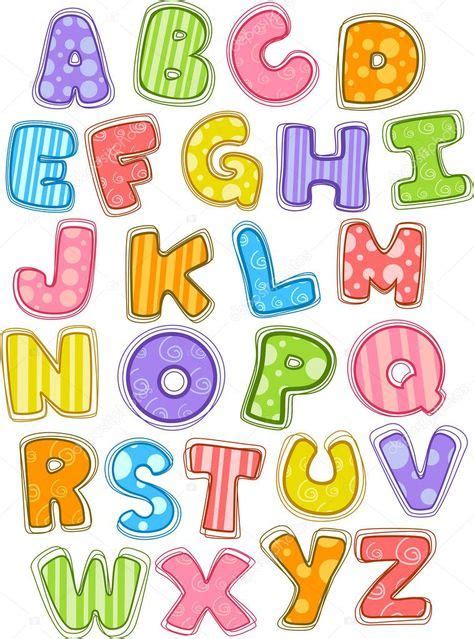 Ilustración Del Alfabeto Lindo Y Colorido En Mayúsculas Bubble Letter